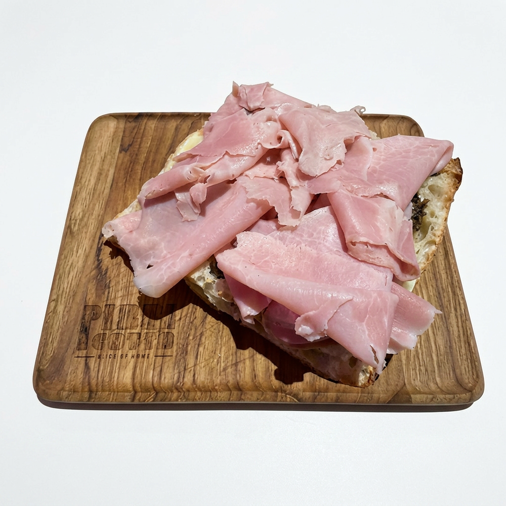 Bruschetta with Cotto Ham, Truffle Cream, and Brie