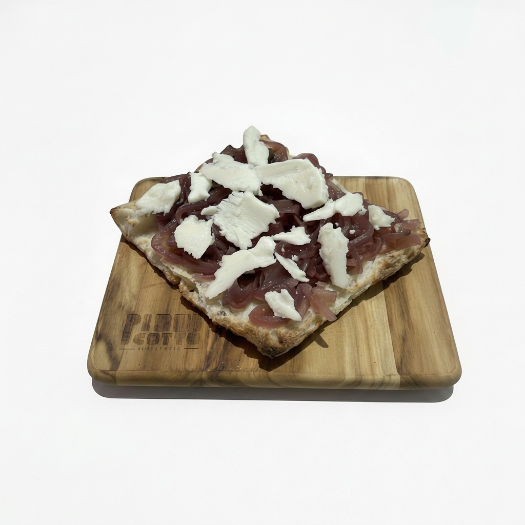 Bruschetta with Caramelized Onion, Balsamico, and Pecorino di Fossa