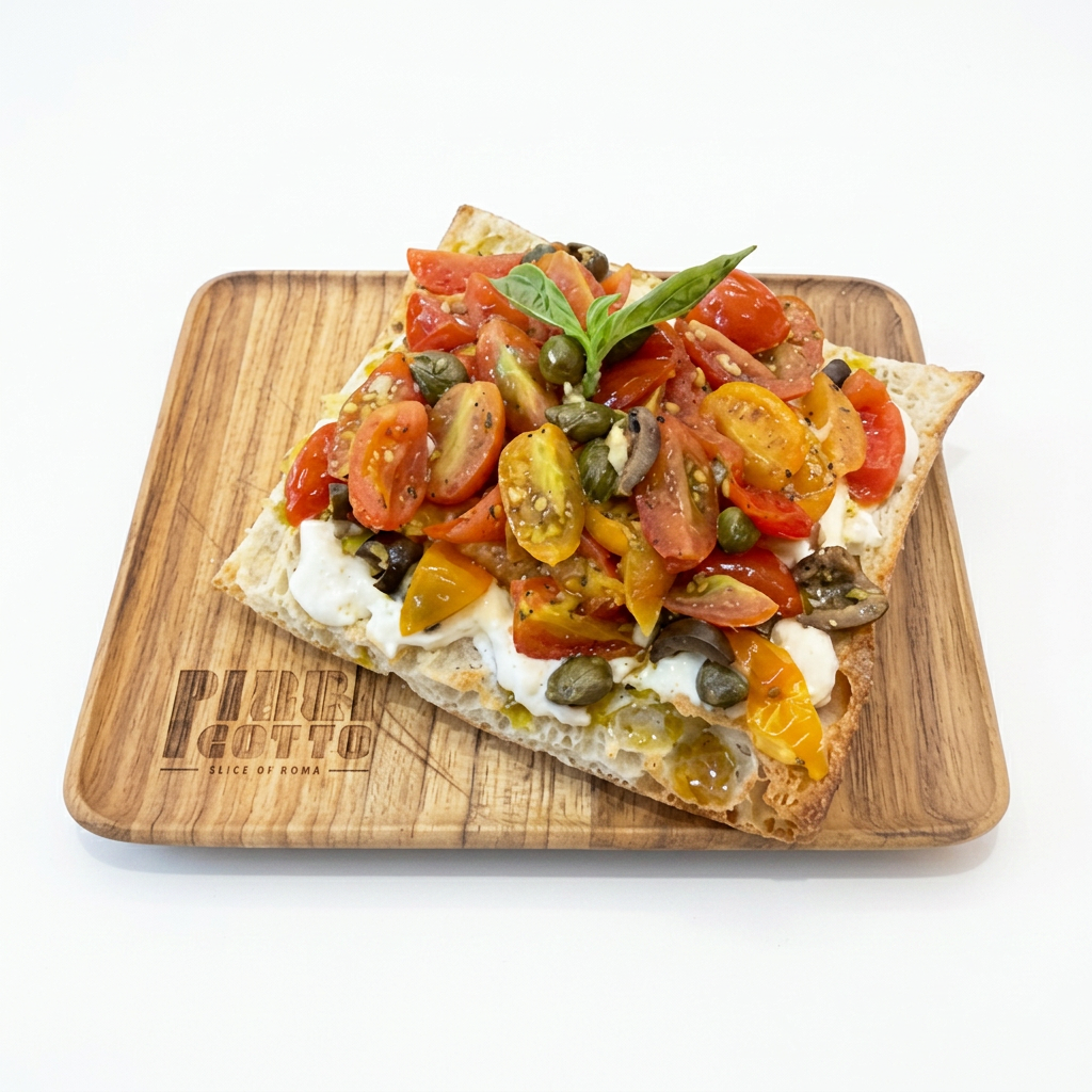 Bruschetta with Confit Cherry Tomatoes and Burrata